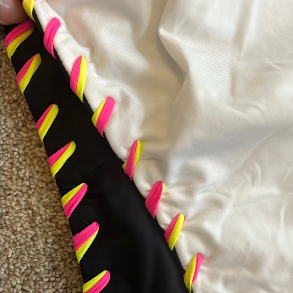 BECCA Black and White Reversible One Piece Swimsuit with Scalloped Trim - Picture 3 of 5